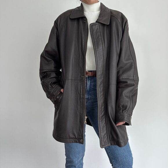 Vintage Other - Vintage Leather Oversized Jacket